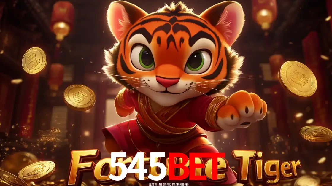 O carismático mascote do jogo de slot Fortune Tiger, um tigre fofo em pose de artes marciais, pronto para trazer sorte e multiplicadores de ganhos no cassino online 545bet.